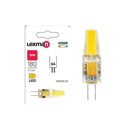 Ampoule LED G4 12V 1,5W (équiv. 19W) 180 lm blanc neutre 4000K Lexman