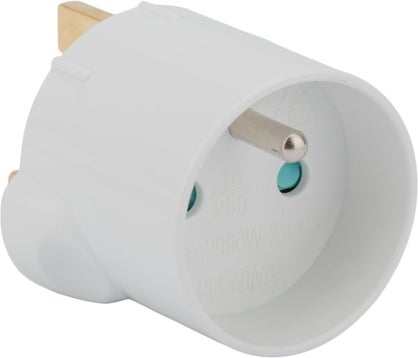 Adaptateur blanc France vers Grande-Bretagne 16A 230V