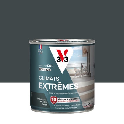 Peinture sol climats extrêmes V33 anthracite satiné 0,5 L