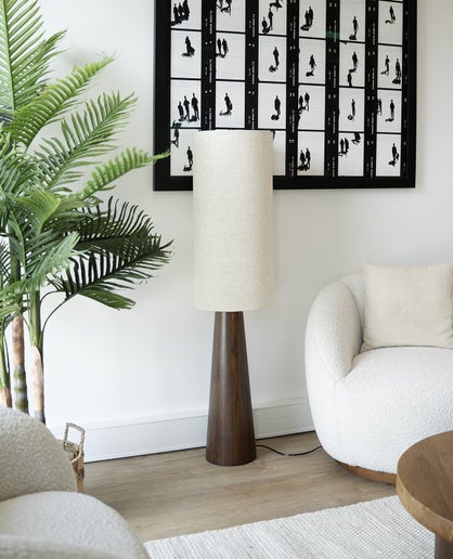 Lampadaire Louc en bois marron, hauteur 140 cm, E27