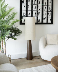 Lampadaire Louc en bois marron, hauteur 140 cm, E27