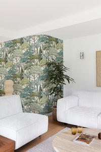 Papier peint Karuna – motifs forêt verte