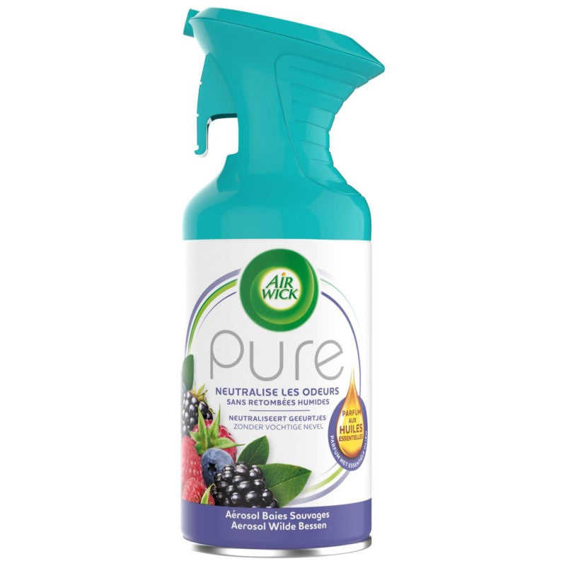 Désodorisant Air Wick Pure Baies – Aérosol aux huiles essentielles