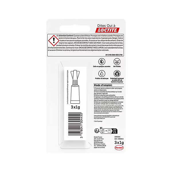 Colle Super Glue-3 Power Flex Gel Loctite 3 g