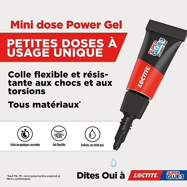 Colle Super Glue-3 Power Flex Gel Loctite 3 g
