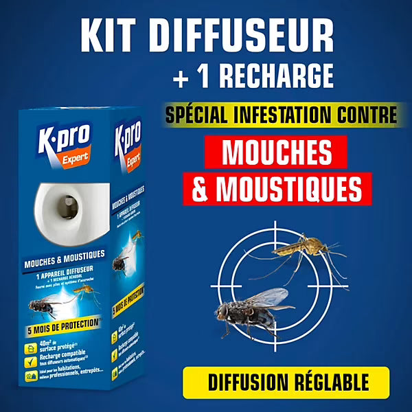 Diffuseur automatique mouches & moustiques + recharge – Kapo Expert