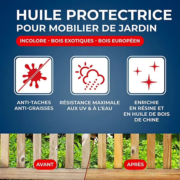 Huile extérieure protectrice teck et bois exotiques Starwax 500 ml