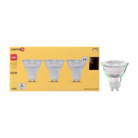 Lot de 3 ampoules LED GU10 100° – 450 lm (équiv. 50 W) – Blanc chaud – LEXMAN