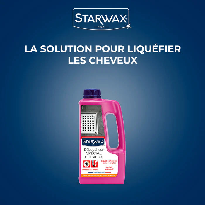 Déboucheur canalisations spécial cheveux – Starwax (900 ml)