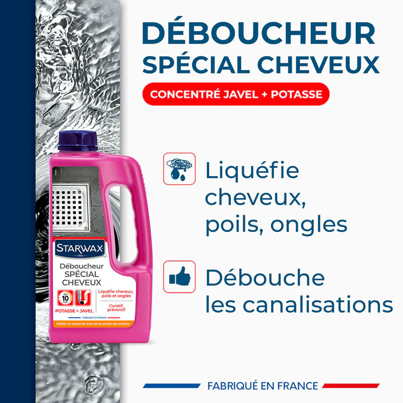 Déboucheur canalisations spécial cheveux – Starwax (900 ml)