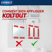 Ruban adhésif de fixation transparente Cyanolit Koltout – 10 pièces